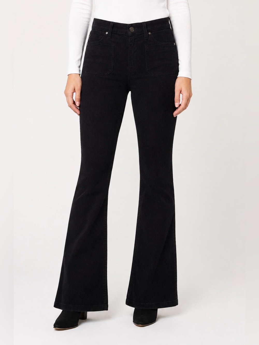A.N.A Women's High-Rise Flare Courderoy Jeans - Dark Black